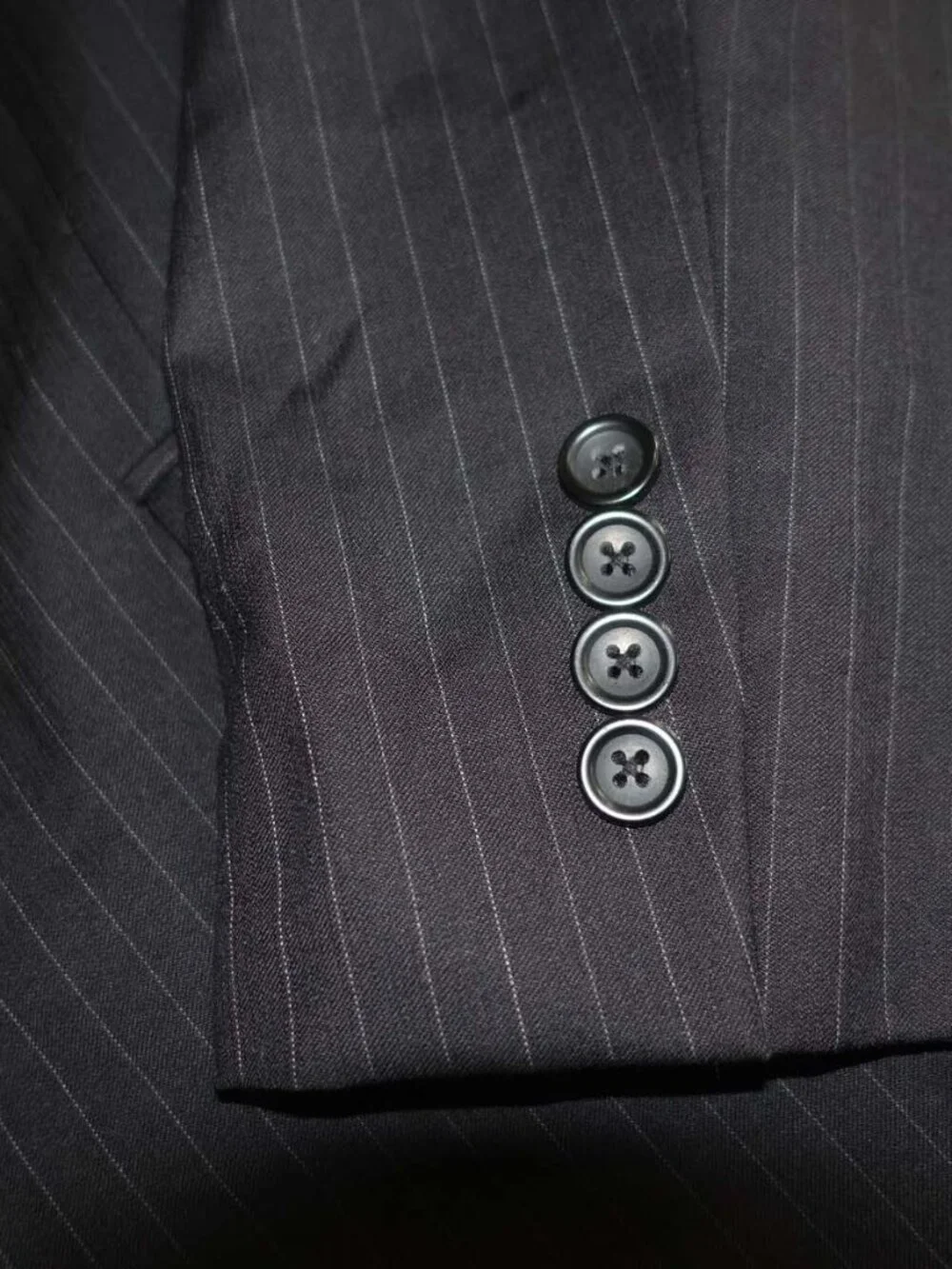 Pronto Uomo Mens Pinstripe 2 Button Suit Size 46 X-Long 40 x 34.5 Dark Gray 46XL